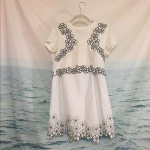 Shirt AND Skirt! White flower design